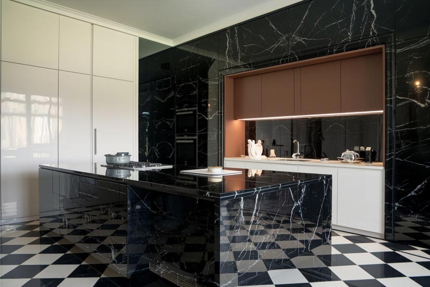 black marble kitchen